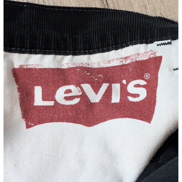 Levis 514 Size 34X32 Corduroy Jeans Black Slim Straight White Tab Smart Casual - Picture 9 of 11